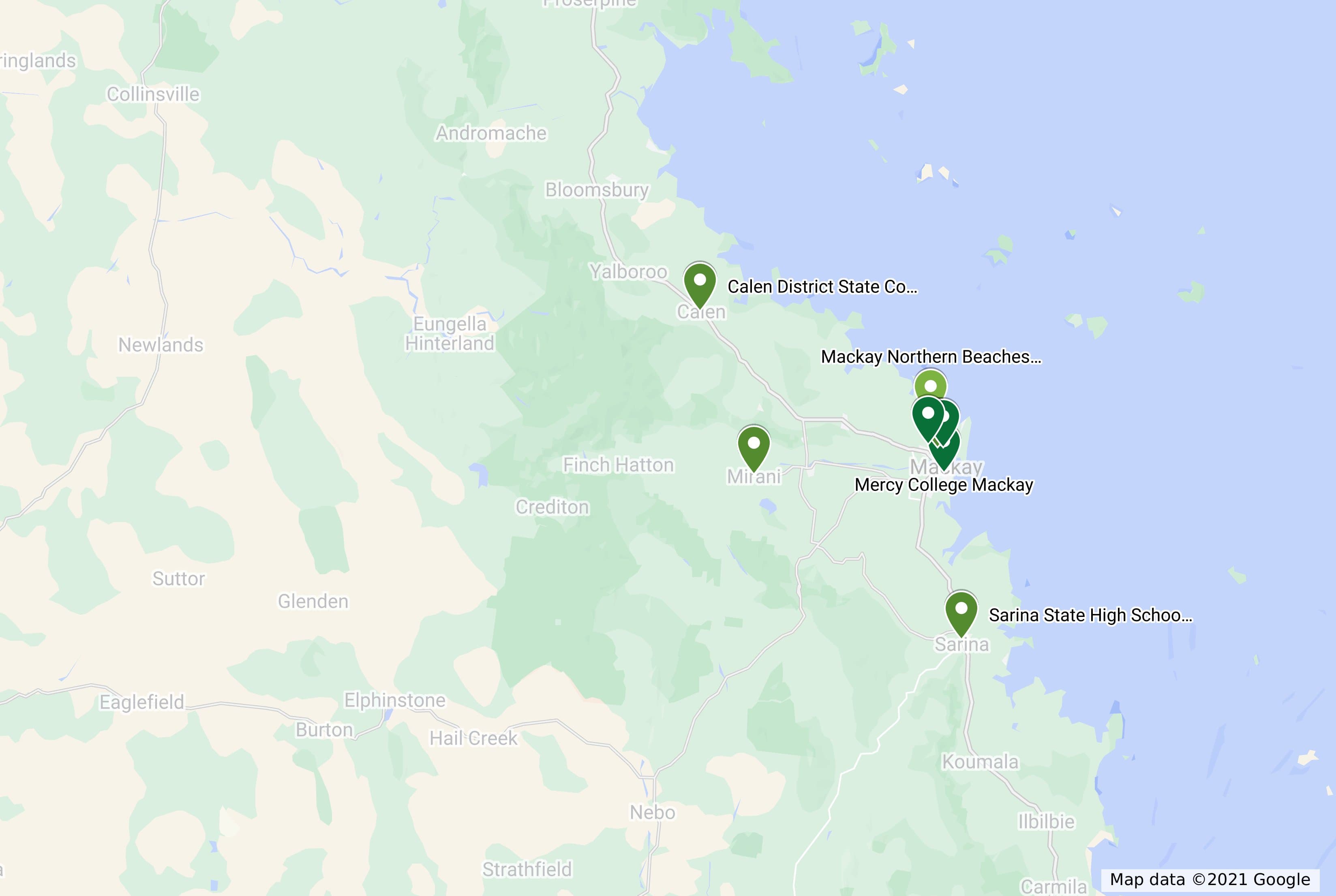 Mackay Schools Cup Map